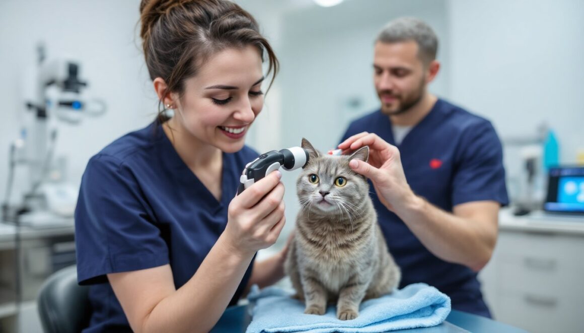grå hinna på ögat katt